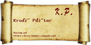 Kroó Péter névjegykártya