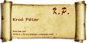 Kroó Péter névjegykártya